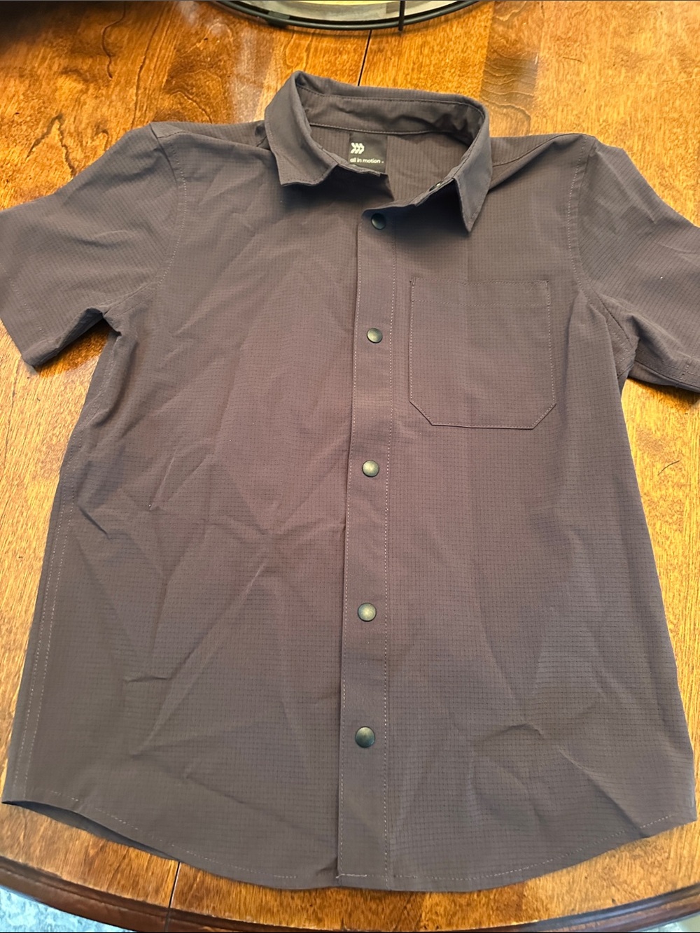 all in motion Black Short Sleeve Button-Down Shirt